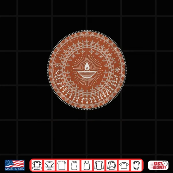 Design Mandala Warli Diya Shirt