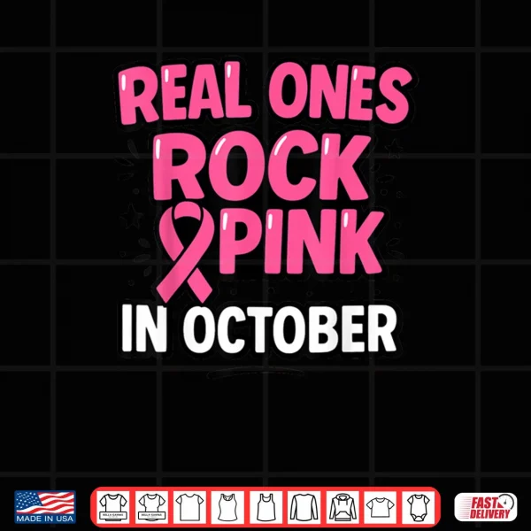 Design In October We Wear Pink Breast Cancer Shirt