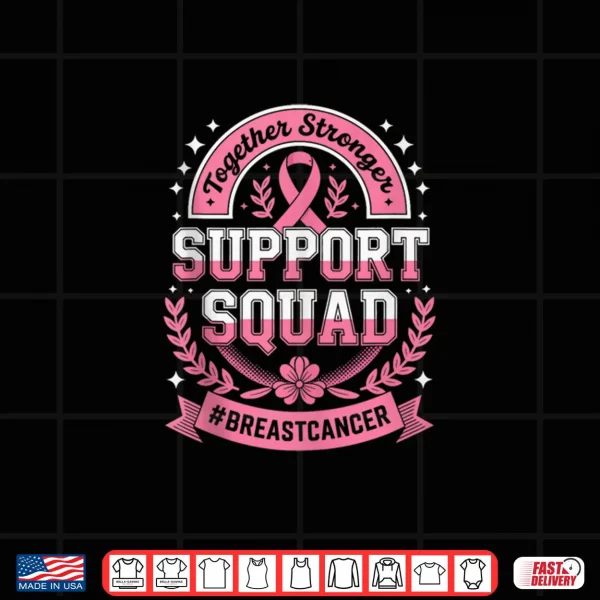 Design Support Squad Breast Cancer Awareness Month Pink Ribbon Shirt