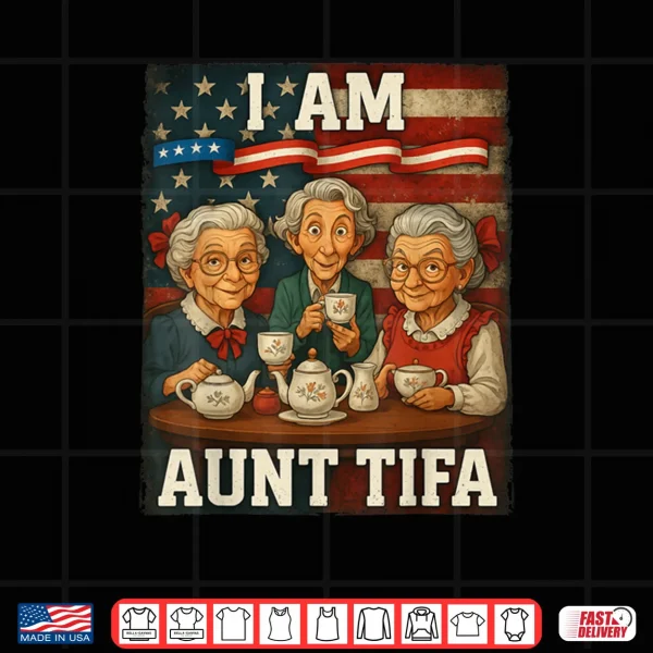 Design I Am Aunt Tifa American Flag Shirt