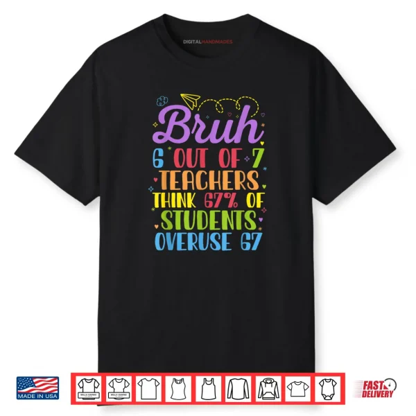 6 Out of 7 Teachers Think 67% of Students Overuse 67 Funny Shirt