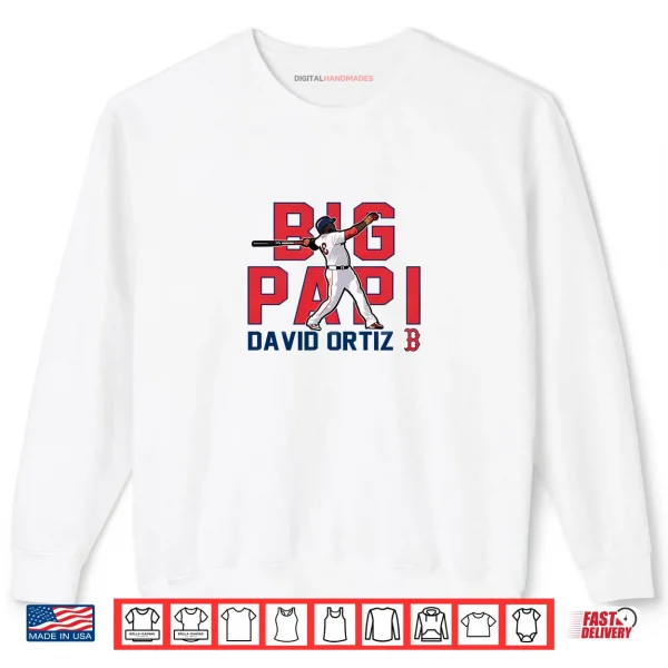 Sweatshirt Big Papi David Ortiz Boston Red Sox Cooperstown Player Shirt