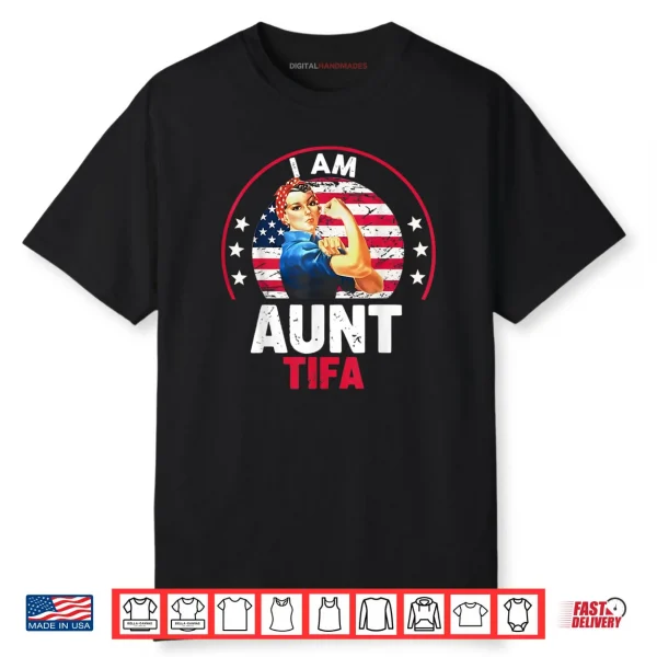 I Am Aunt Tifa Woman’s Girl Aunt Tifa America Flag Shirt