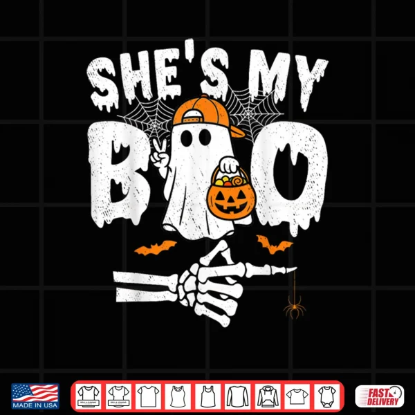 Design Shes My Boo Matching Couple Halloween Shirt