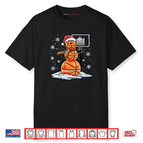 Cute Christmas Basketball Snowman Shirt Basketball Christmas Shirt