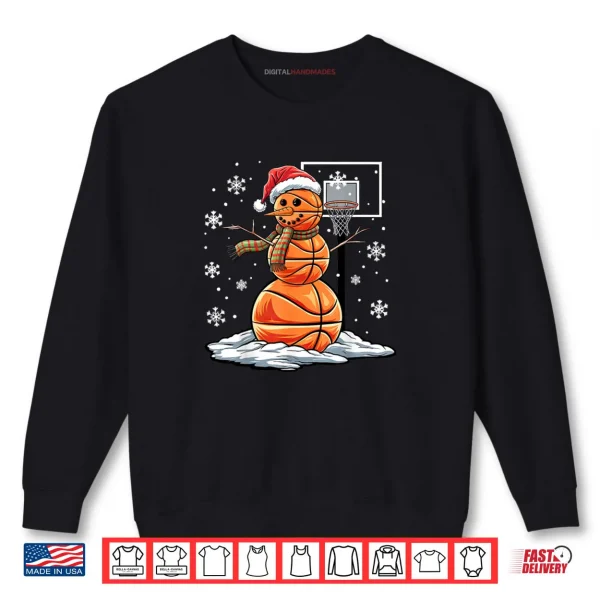 Sweatshirt Cute Christmas Basketball Snowman Shirt Basketball Christmas Shirt
