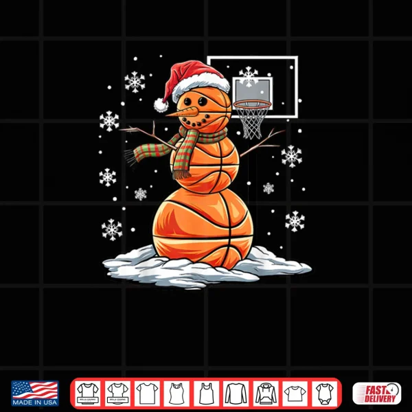 Design Cute Christmas Basketball Snowman Shirt Basketball Christmas Shirt