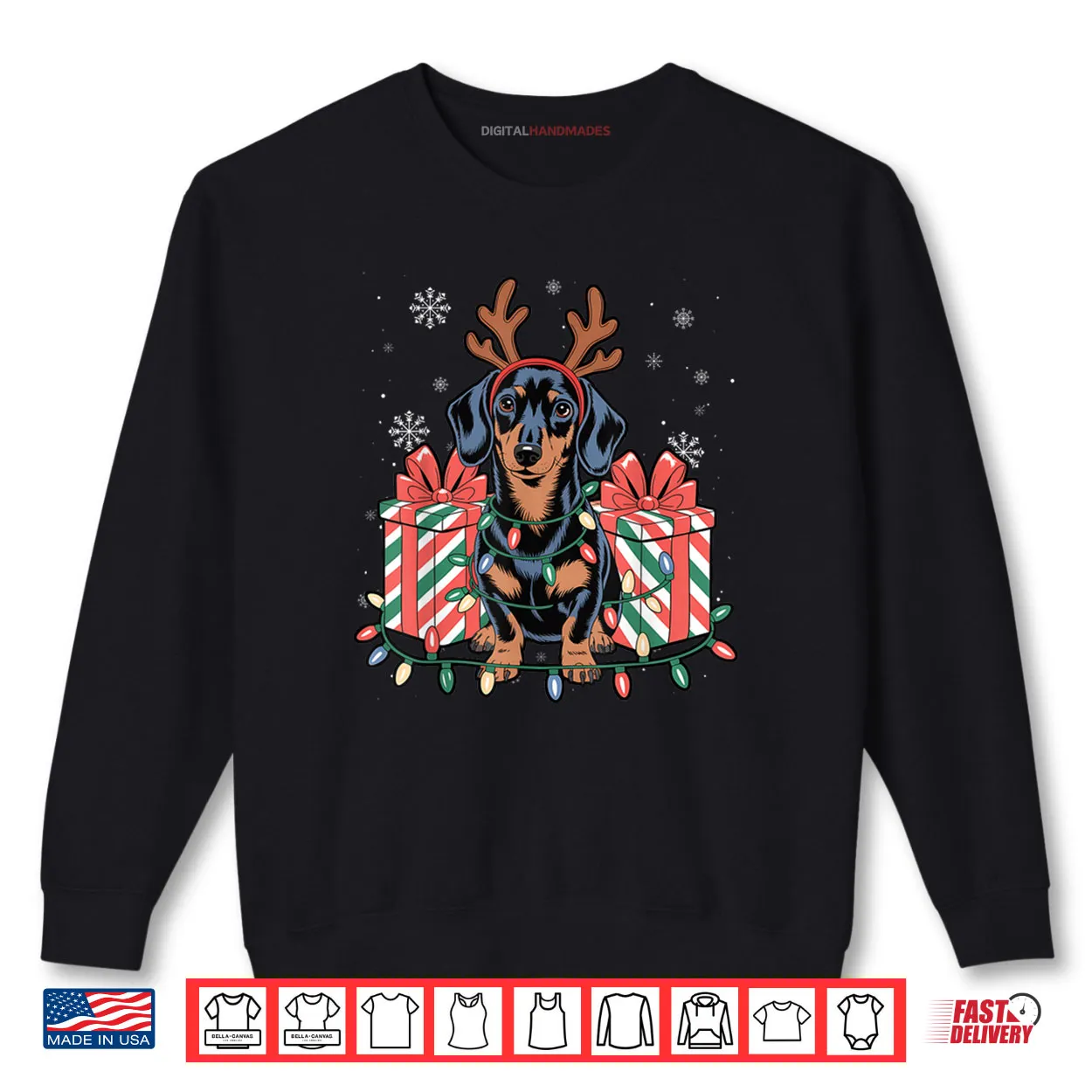 Cute Reindeer Dachshund Christmas for Women Men Dog Lover Shirt Cute Reindeer Dachshund Christmas for Women Men Dog Lover Shirt