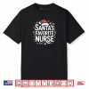 Santa’s Favorite Nurse Christmas Candy Canes Snowflakes Vibe Shirt