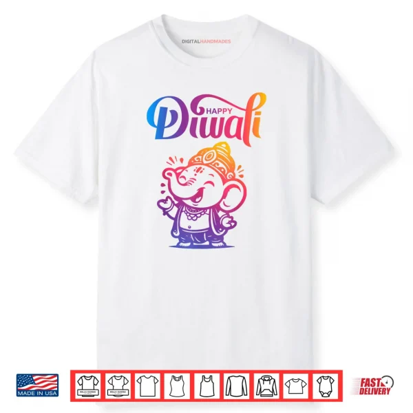Happy Diwali Deepavali Hindu Indian Festival of Lights Elephant Shirt