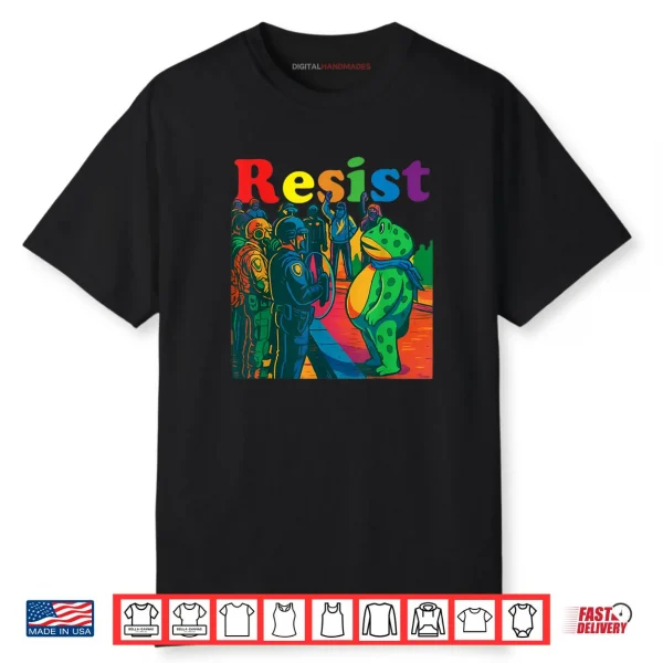 Frogs Resist Portland Frog Protest Vintage Activist Freedom Shirt