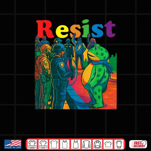 Design Frogs Resist Portland Frog Protest Vintage Activist Freedom Shirt
