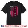 I Wear Pink for My Mom Breast Cancer Awareness American Flag Shirt