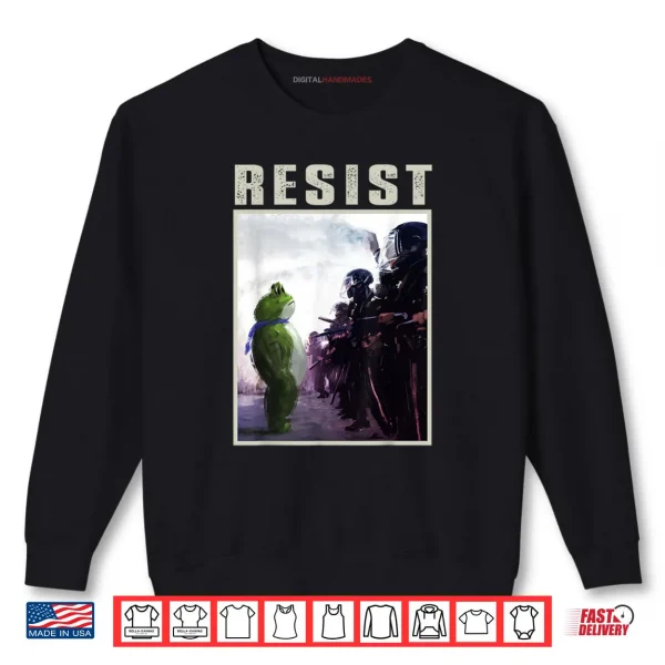 Sweatshirt Portland 2025 Resist Portland Frog Protest Art Shirt