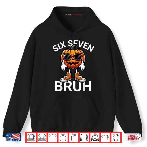 Hoodie 67 Halloween Funny Six Seven Meme Brainrot Pumpkin Shirt