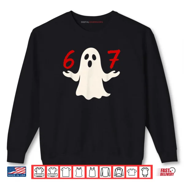 Sweatshirt Six Seven Meme 6 7 Halloween Ghost Costume Shirt