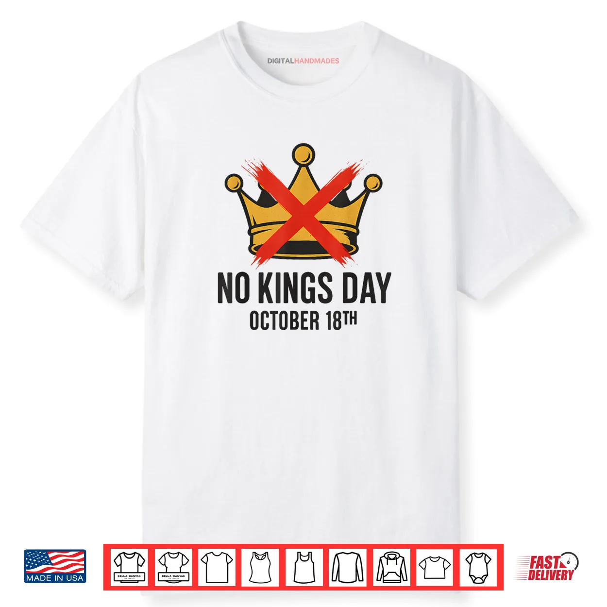 No Kings Day October 18th No Kings in America Democracy Shirt No Kings Day October 18th No Kings in America Democracy Shirt