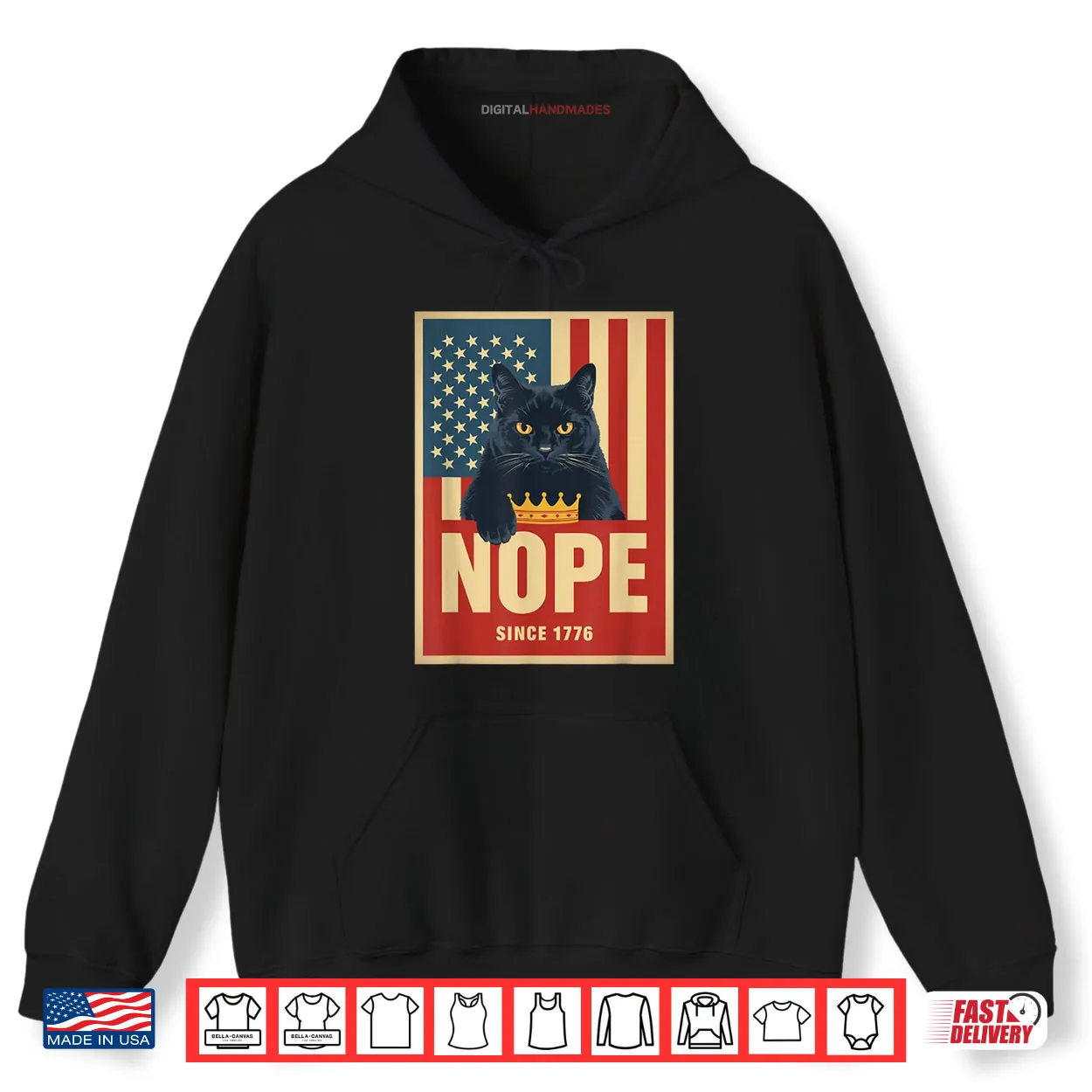 No Kings in America Cat Nope 1776 Shirt No Kings in America Cat Nope 1776 Shirt