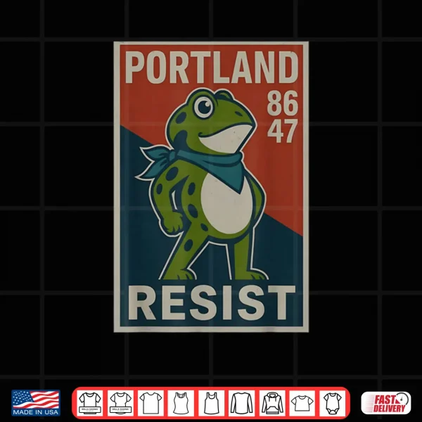 Design Portland 8647 Frog Resist Protest Retro Vintage Shirt