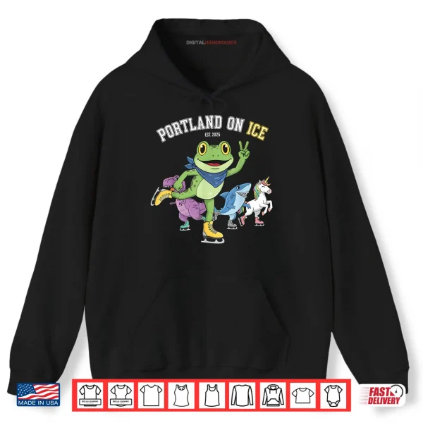 Hoodie Portland on ICE Portland Frog Protest Shirt