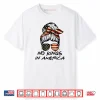 No Kings in America Women Messy bun USA Flag No Kings Shirt