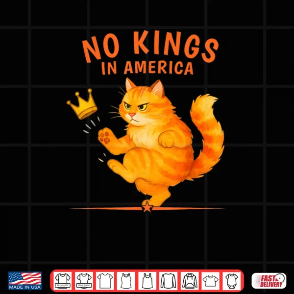Design No Kings in America Patriotic Political Cat Shirt