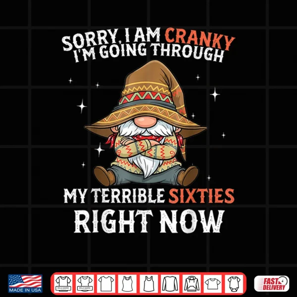 Design Sorry I Am Cranky Im Going Through My Terrible Sixties Shirt