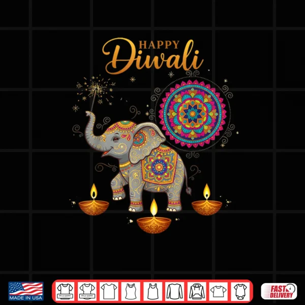Cute Elephant Happy Diwali Shirt 3 Design Cute Elephant Happy Diwali Shirt