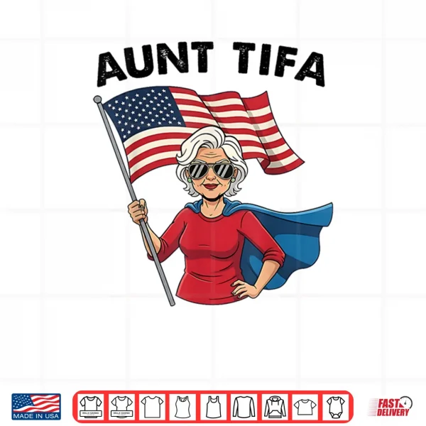I Am Aunt Tifa Woman's Girl Aunt Tifa America Flag Shirt 3 Design I Am Aunt Tifa Womans Girl Aunt Tifa America Flag Shirt