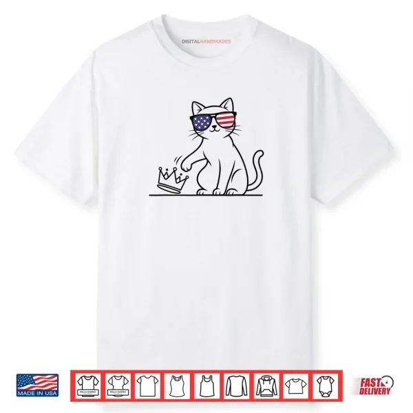 Cat No Kings in America Patriotic Cat Lady Democracy Shirt