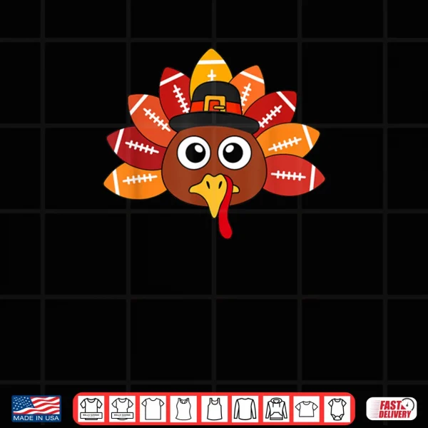 Design Funny Thanksgiving Football Player Autumn Fall Baby Turkey Shirt