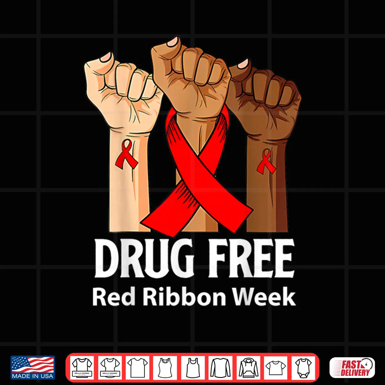 Red Ribbon Week Say No to Drugs Hands Drug Free Anti Drug Shirt Red Ribbon Week Say No to Drugs Hands Drug Free Anti Drug Shirt