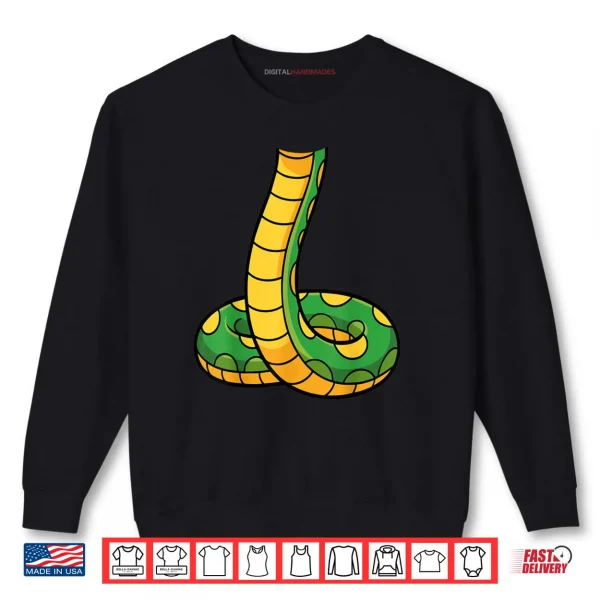 Sweatshirt Snake Shirt Adult Green Body Snake Costume Shirt