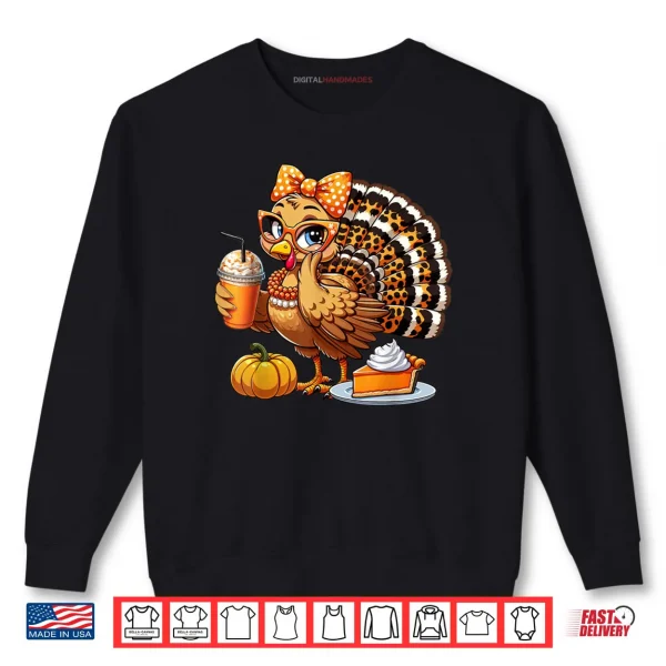 Cute Turkey Drinking Coffee Thanksgiving Womens Turkey Day Shirt 1 Sweatshirt Cute Turkey Drinking Coffee Thanksgiving Womens Turkey Day Shirt