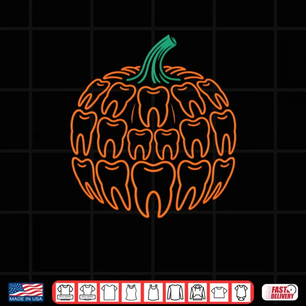 Design Dental Pumpkin Fall Thanksgiving Dentist Hygienist Autumn Shirt