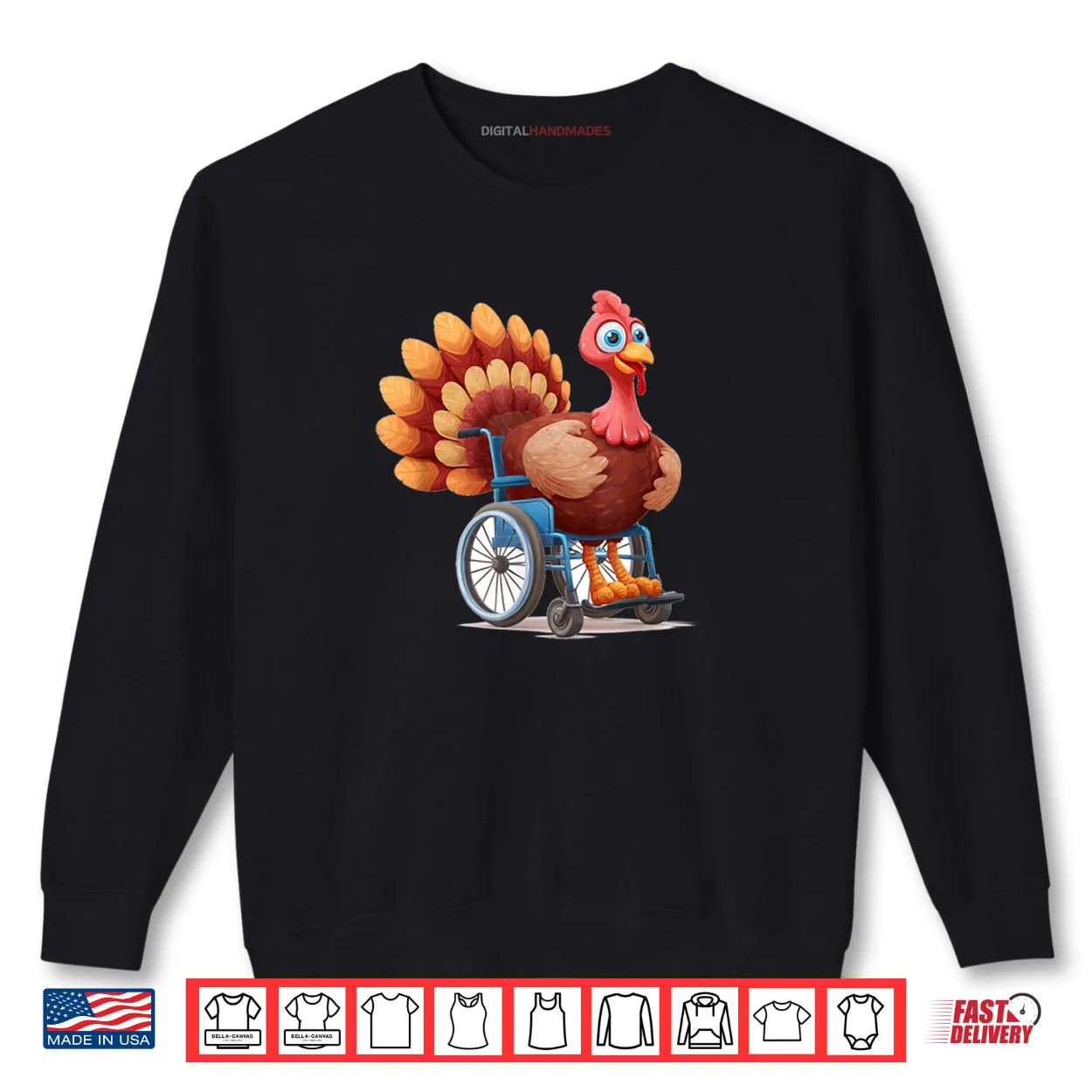 Happy Turkey Costume in Wheelchair for Thanksgiving Lovers Shirt Happy Turkey Costume in Wheelchair for Thanksgiving Lovers Shirt