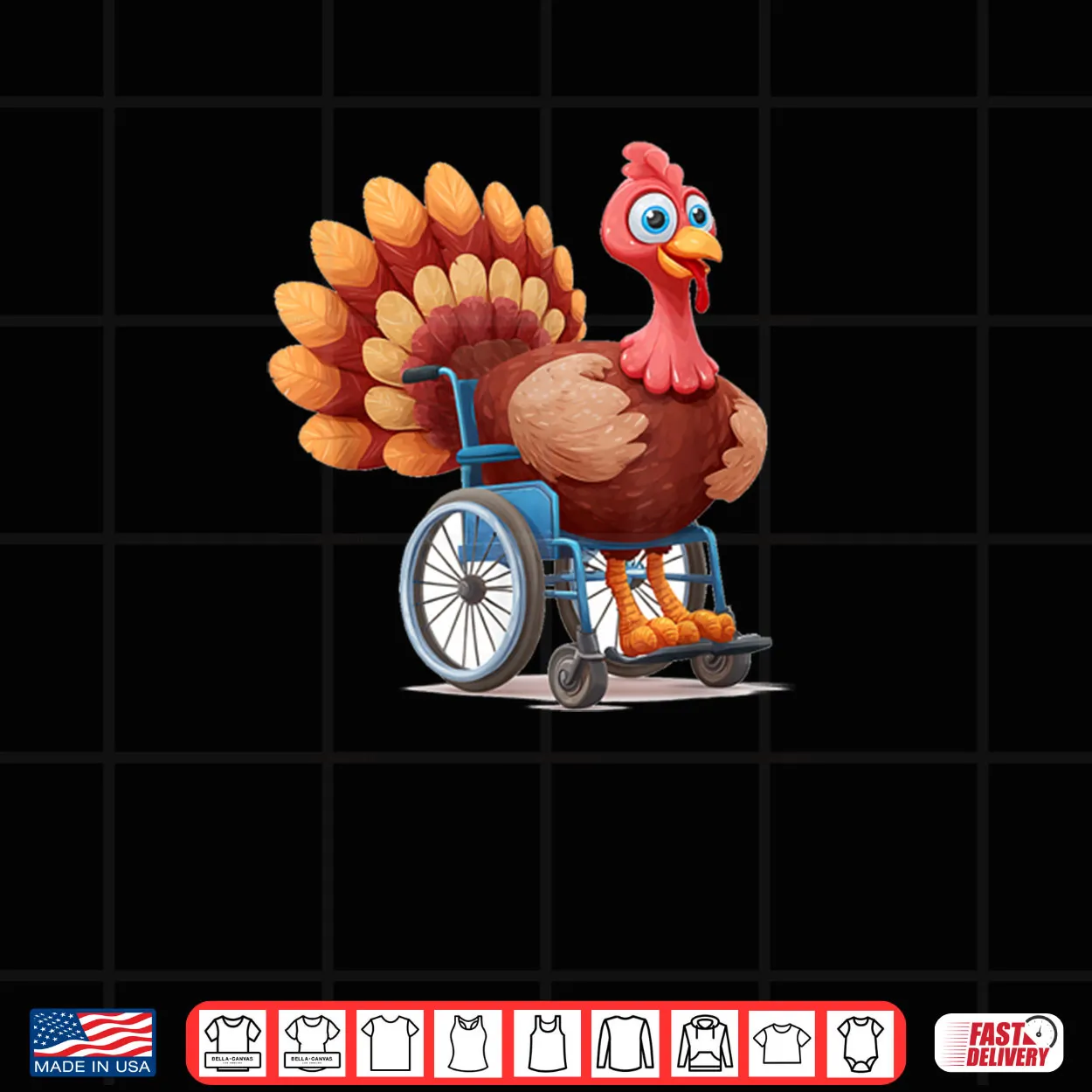 Happy Turkey Costume in Wheelchair for Thanksgiving Lovers Shirt Happy Turkey Costume in Wheelchair for Thanksgiving Lovers Shirt