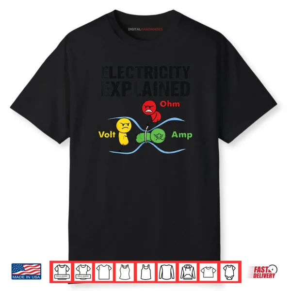 Electricity Explained Funny Nerdy Pun Physics Humor Science Shirt Electricity Explained Funny Nerdy Pun Physics Humor Science Shirt