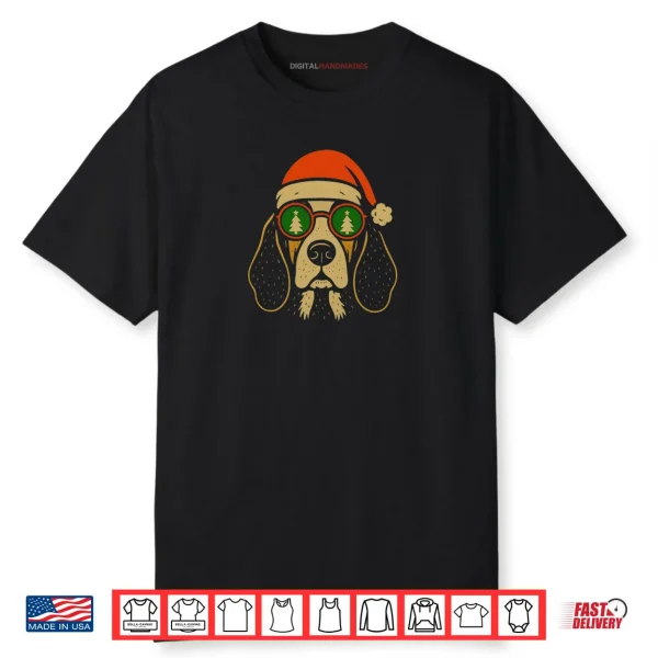 Basset Hound Christmas Dog Santa Hat Holiday Glasses Shirt Basset Hound Christmas Dog Santa Hat Holiday Glasses Shirt