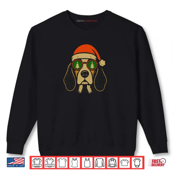 Basset Hound Christmas Dog Santa Hat Holiday Glasses Shirt 1 Sweatshirt Basset Hound Christmas Dog Santa Hat Holiday Glasses Shirt