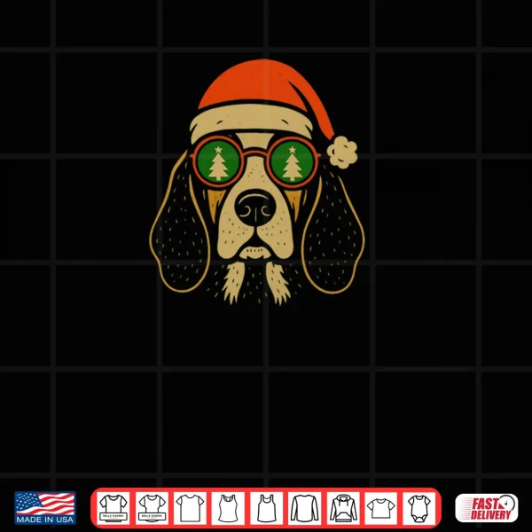 Basset Hound Christmas Dog Santa Hat Holiday Glasses Shirt 3 Design Basset Hound Christmas Dog Santa Hat Holiday Glasses Shirt