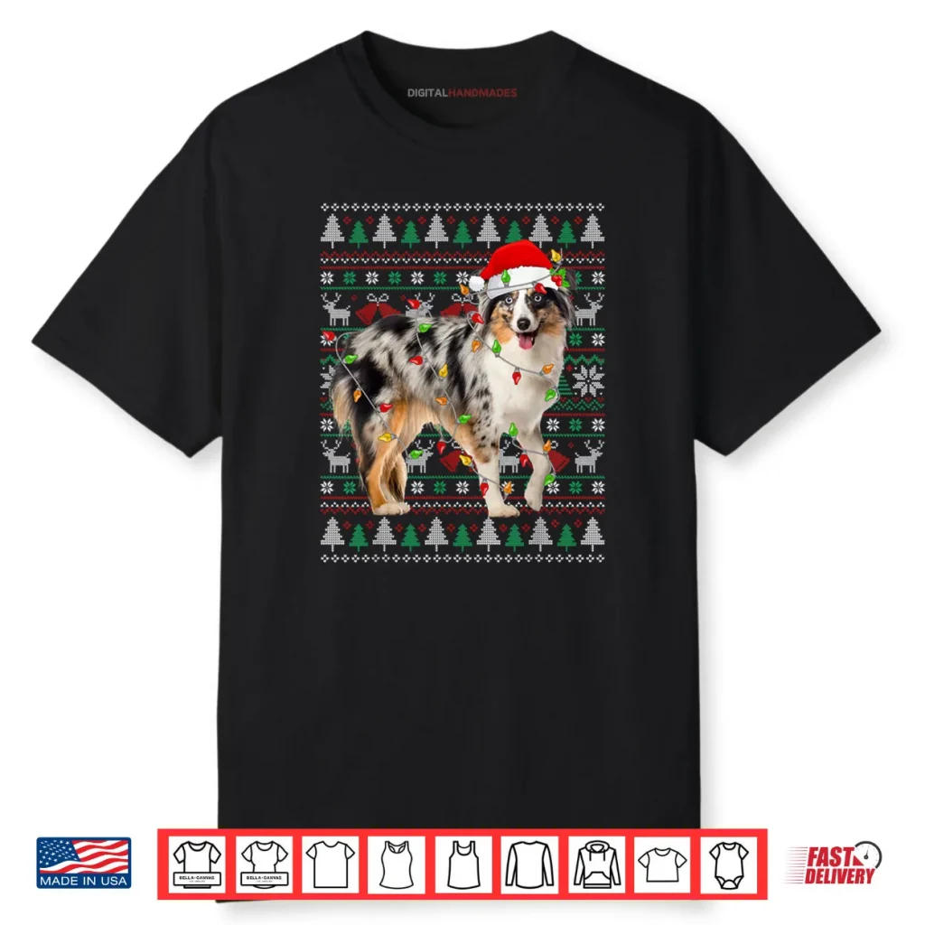 Australian Shepherd Dog Christmas Ugly Sweater Santa Xmas Shirt 1 Australian Shepherd Dog Christmas Ugly Sweater Santa Xmas Shirt