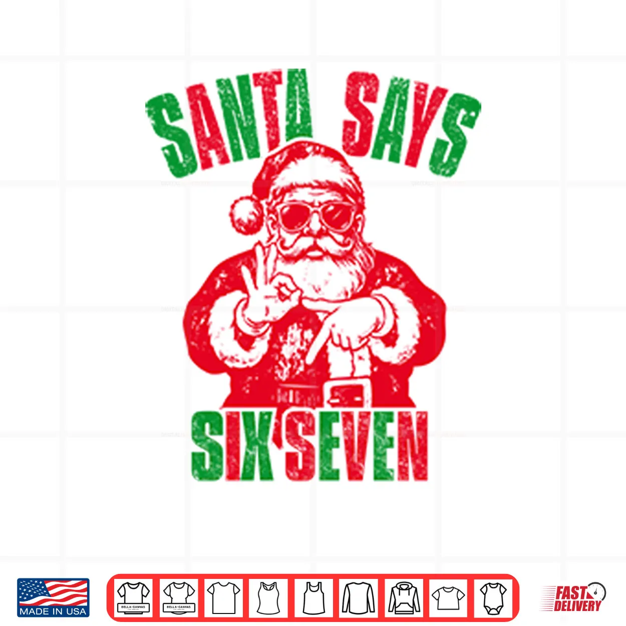 Santa Six Seven Christmas Shirt Santa Six Seven Christmas Shirt
