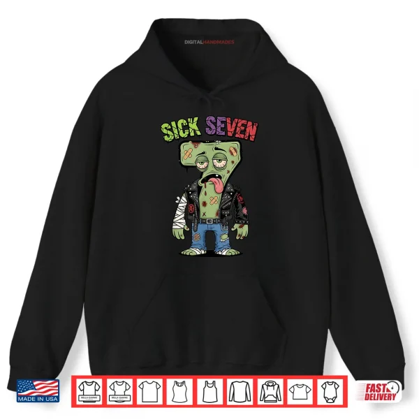 Hoodie 67 Funny Zombie Six Seven Humor Meme Brainrot Sick Seven Shirt
