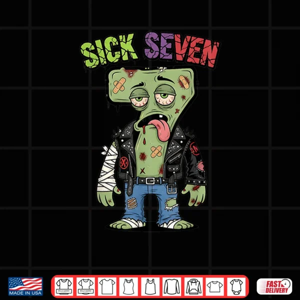 Design 67 Funny Zombie Six Seven Humor Meme Brainrot Sick Seven Shirt