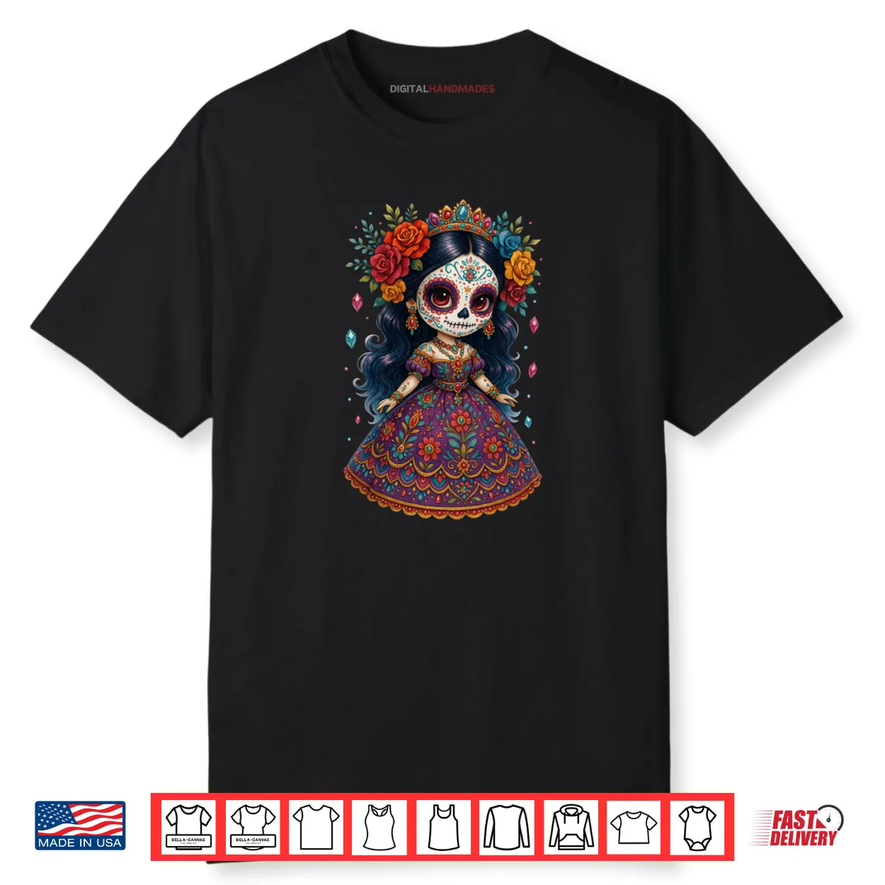 Flower Woman Day Of The Dead Dia De Los Muertos Catrina Shirt Flower Woman Day Of The Dead Dia De Los Muertos Catrina Shirt