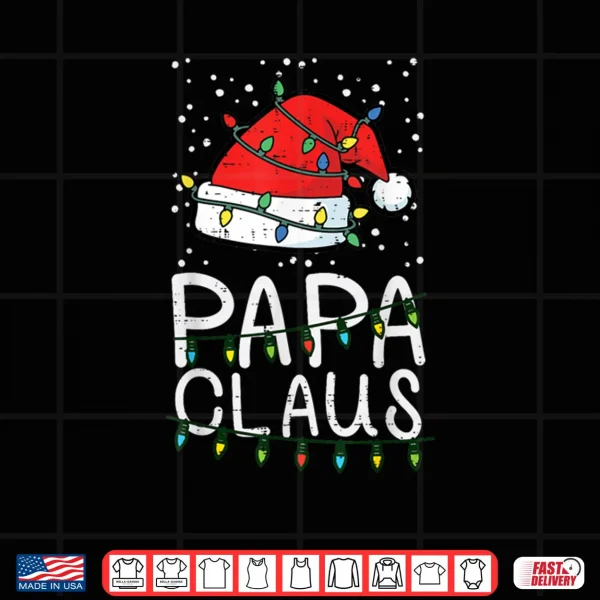 Design Christmas Papa Claus Santa Hat Xmas Dad Family Matching Shirt