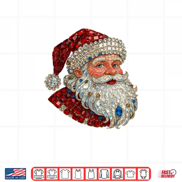 Jeweled Glam Santa Sparkle Christmas Shirt 3 Design Jeweled Glam Santa Sparkle Christmas Shirt
