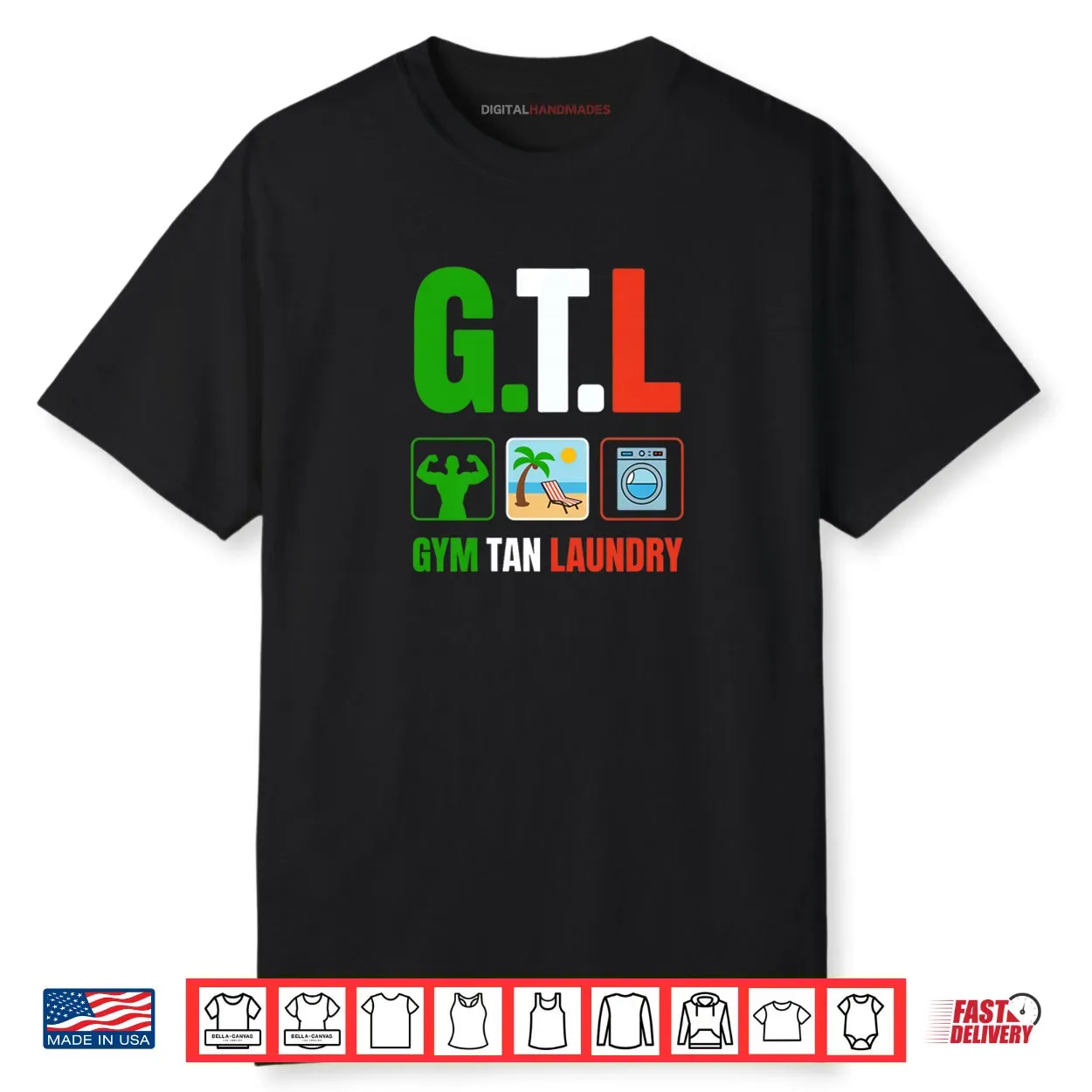 Gym Tan Laundry GTL New Jersey Garden NJ Shore Italian Flag Shirt Gym Tan Laundry GTL New Jersey Garden NJ Shore Italian Flag Shirt