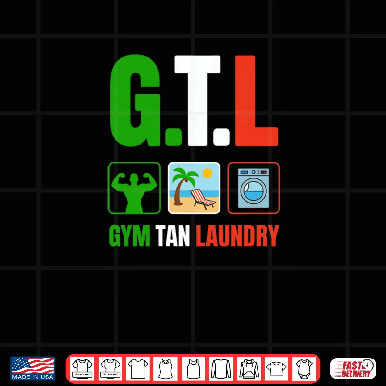 Gym Tan Laundry GTL New Jersey Garden NJ Shore Italian Flag Shirt Gym Tan Laundry GTL New Jersey Garden NJ Shore Italian Flag Shirt